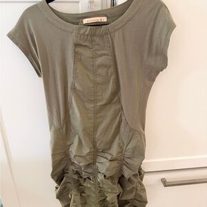 Olive Green Ruched Dress